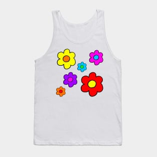 Pop Flower White Tank Top